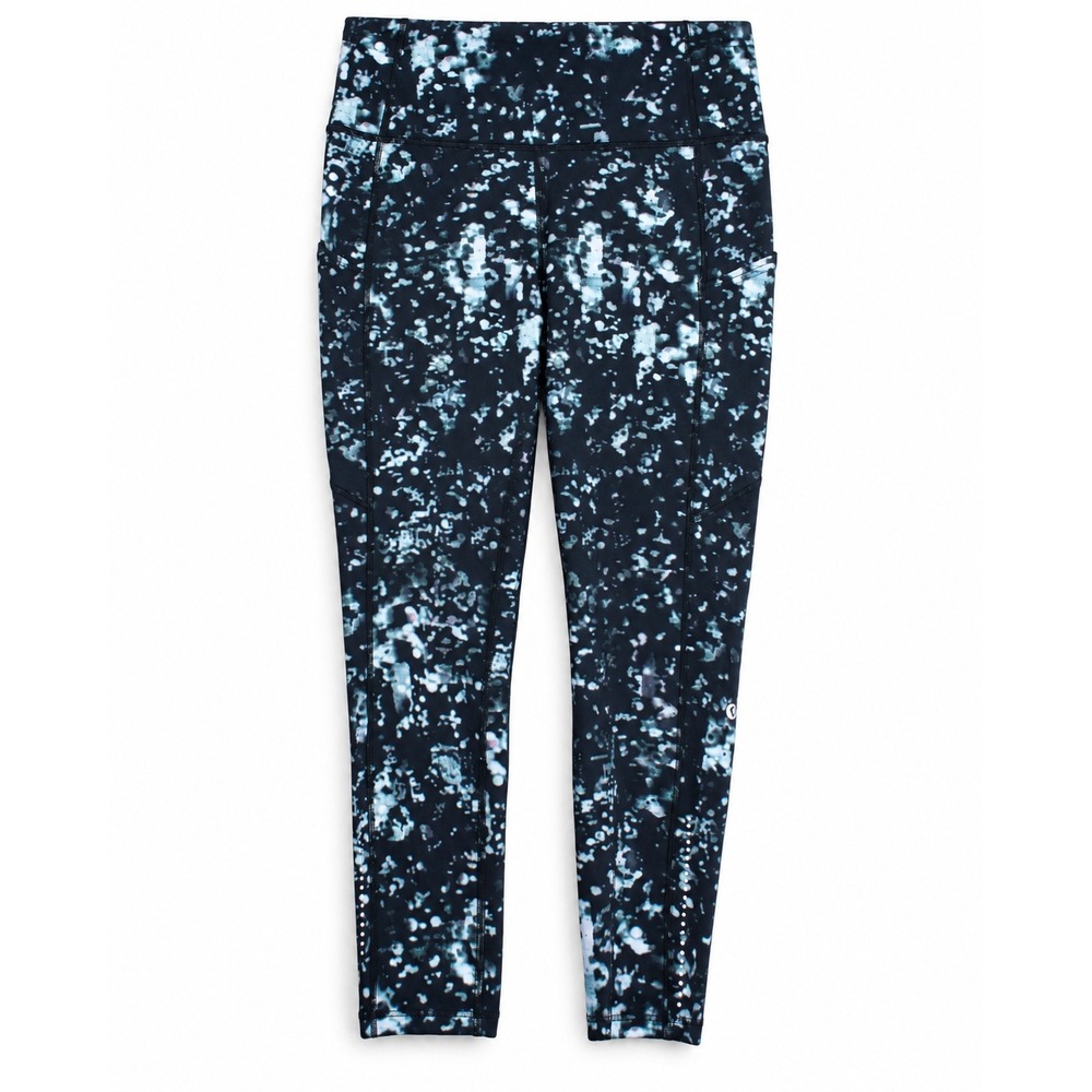 Lululemon High Rise Splatter Print Leggings with Pockets Black White Size 6